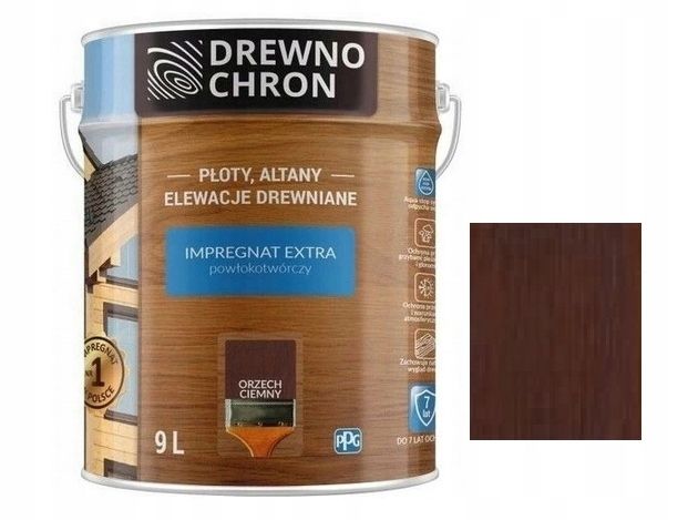 Drewnochron Impregnat Extra 9l ORZECH CIEMNY zdjęcie 2