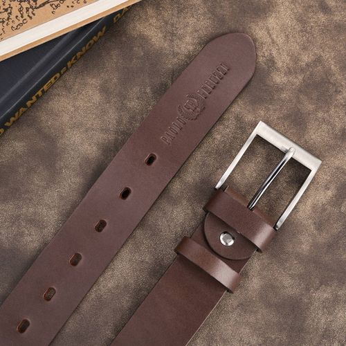 pasek męski skórzany premium z klasyczną klamrą elegancki brązowy 110 cm na Arena.pl