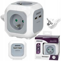 Przedłużacz Listwa Kostka Magic Cube 4-Gniazda 2x USB Ładowarka Kabel 1,4m