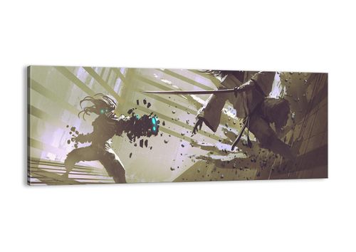 Obraz Na Płótnie - Roboty Walka - 100X40 Cm - Ab100X40-2912 na Arena.pl