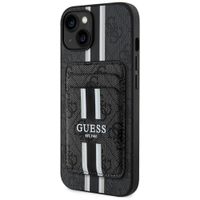 Etui Guess 4G Stripes z portfelem Magsafe do iPhone 15 czarny