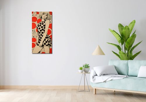 Obraz 40x90cm Czerwone Kropki na Arena.pl