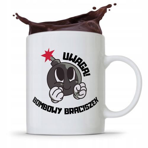 Kubek Prezent Dla Brata Braciszka Bombowy Brat Z Nadrukiem Ze Zdjęciem na Arena.pl