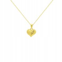 Złota zawieszka serce diamentowane złoto 585