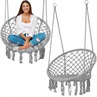 FOTEL WISZĄCY HUŚTAWKA OGRODOWA BOCIANIE GNIAZDO BOHO DO DOMU OGRODU 120CM