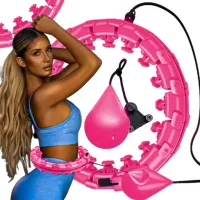 HULAHOP Z OBCIĄŻENIEM WYPUSTKAMI ODCHUDZAJĄCE SKŁADANE SMART HULA HOP