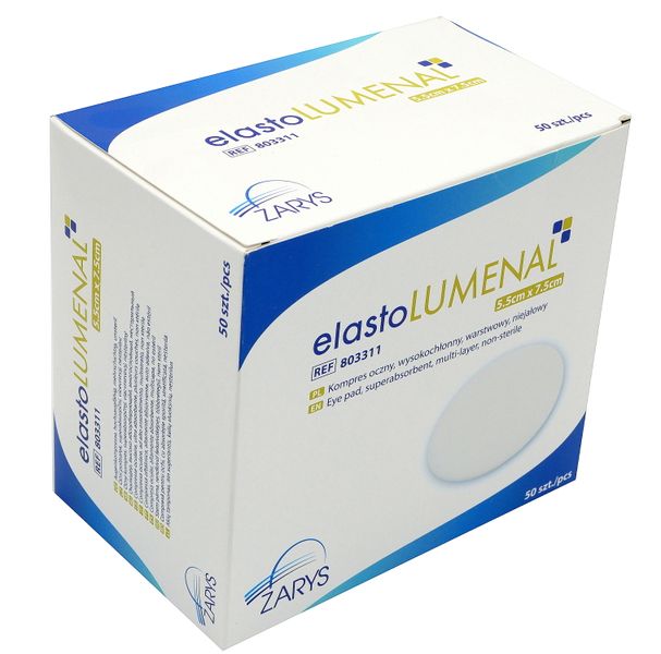 Elastolumenal kompres oczny 5,5 x 7,5 cm 50 sztuk zdjęcie 1