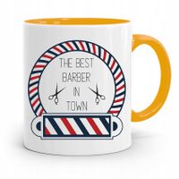 Kubek Żółty Fryzjera The Best Barber In Town Z Nadrukiem Ze Zdjęciem