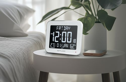 Muse | Wall Clock with Alarm Function | M-090 WMC | White na Arena.pl