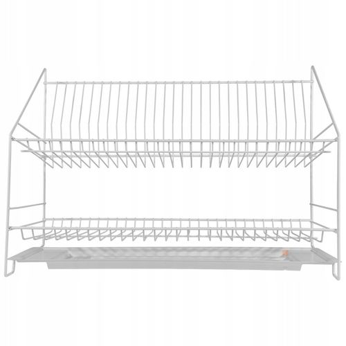 Suszarka do naczyń z tacką 2-poziomowa 50 cm osączarka ociekacz biała na Arena.pl