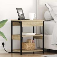 Szafka Nocna 2 pcs dąb sonoma Materiał drewnopochodny