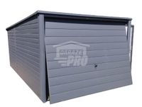Garaż blaszany 3x5 Brama + drzwi -  Antracyt  Spad w tył  GP212