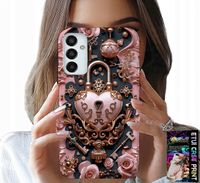 ETUI DO SAMSUNG GALAXY M13 4G - KOBIECE, MODNE WZORY, KŁÓDKA SERCE RÓŻA