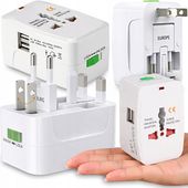 ADAPTER PRZEJŚCIÓWKA GNIAZDA EU UK USA AU USB ŚWIAT UNIWERSALNY PODRÓŻNY.