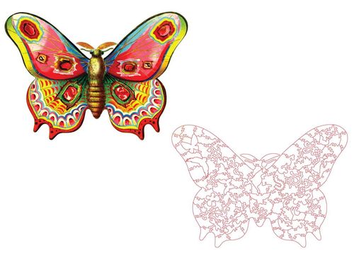 Puzzle Drewniane dla dzieci i dorosłych Motyl 3 w pudełku drewnianym na Arena.pl