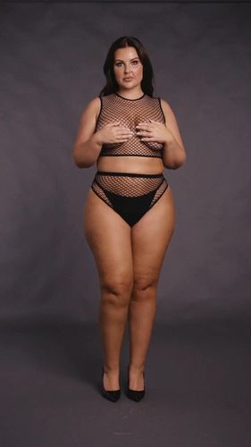 2 piece with crop top, pantie and fishnet structure. na Arena.pl