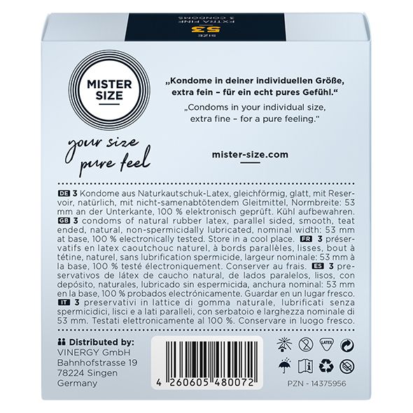 Mister.size Condoms 53 Mm 3 Pieces zdjęcie 1