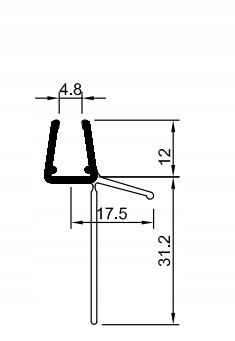 Uszczelka z długim piórem do drzwi kabiny prysznicowej 6 - 8 mm Drzwi 100cm na Arena.pl