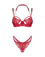 matildea komplet bielizny obsessive czerwony otwarty s/m