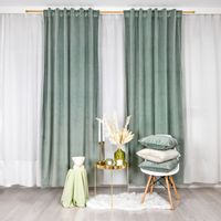 Zasłona z weluru w kolorze szałwii 140x260