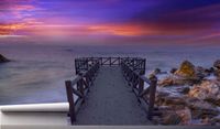 Fototapeta ZACHÓD SŁOŃCA MOST JEZIORO 130x80