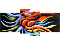 120CM 55 OBRAZ 4 ELEM KOBIETA TAŃCU ŚCIENNY