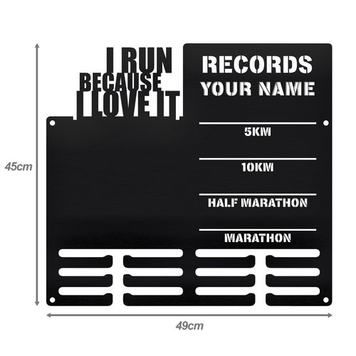 Wieszak na medale i numery startowe REKORDY BIEGOWE RUN twoje imię 27.1 na Arena.pl