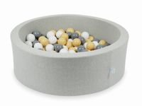 Suchy basen jasnoszary 90x30 z piłeczkami 200 sztuk (beżowe, szare, białe)
