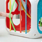 SORTER KLOCKÓW GUMKI ELASTYCZNA MULTI KOSTKA MONTESSORI SENSORYCZNA 7w1