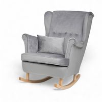 Jasny szary Fotel Bujany Uszak + Poduszka GRATIS