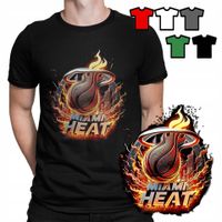 KOSZULKA T-SHIRT MĘSKI WZORY - Miami Heat KOSZYKÓWKA NBA - XXXL 3XL