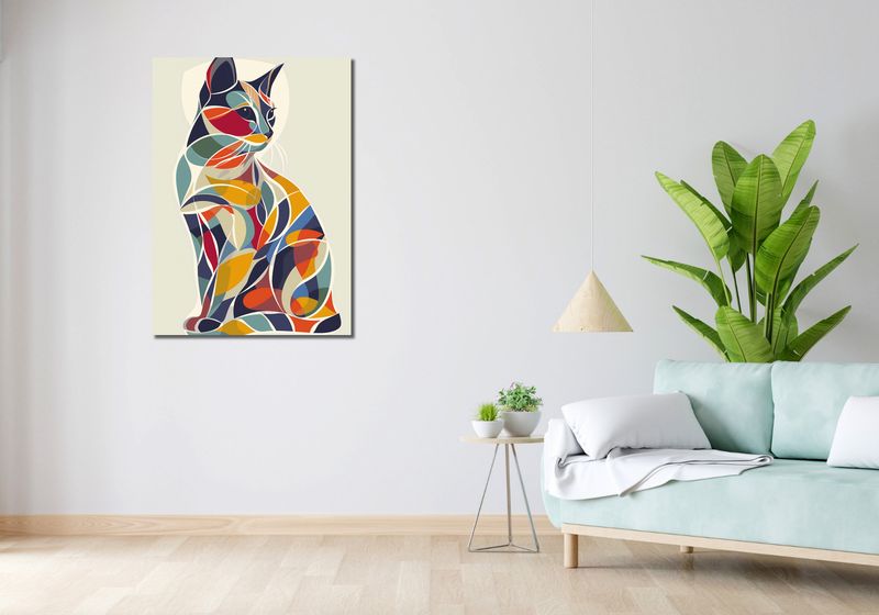 Obraz 70x100cm Kalejdoskopowy Kot zdjęcie 2