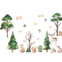 Naklejki Na Ścianę Las Zwierzęta Leśne Szafę Meble Szybę Lustro Dla Dzieci