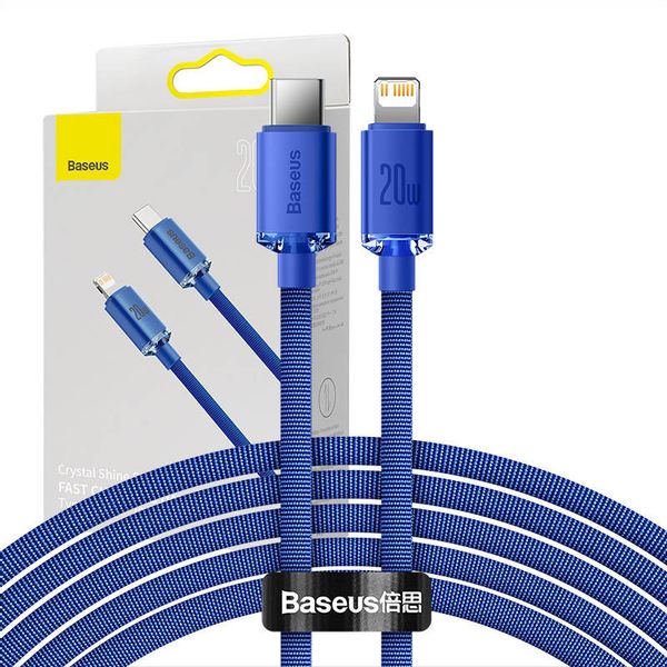 Kabel USB-C do Lightning Baseus Crystal Shine, 20W, PD, 2m (niebieski) zdjęcie 1