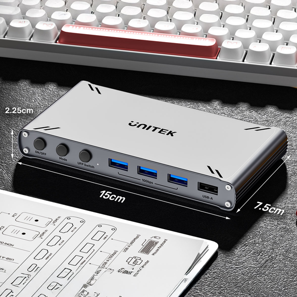 Unitek Przełącznik KVM USB-C 10Gbps z HDMI zdjęcie 14