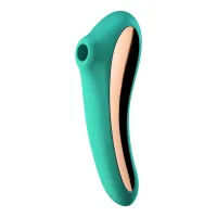 satisfyer dual kiss green - dwustronny model z technologią air pulse