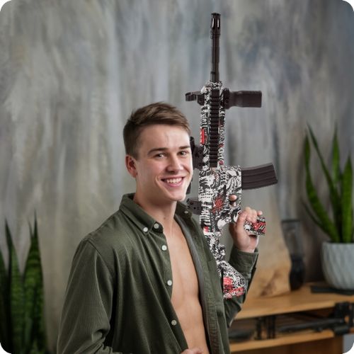 BEZPIECZNY WIELKI KARABIN NA KULKI ŻELOWE AUTOMAT MASZYNOWY PISTOLET BROŃ na Arena.pl