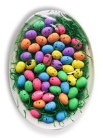 jajka styropianowe 36szt. na sianku KOLOR 2x3cm  | WPJ-2725