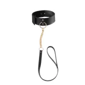 bijoux indiscrets maze wide choker black - obroża z odpinaną smyczą