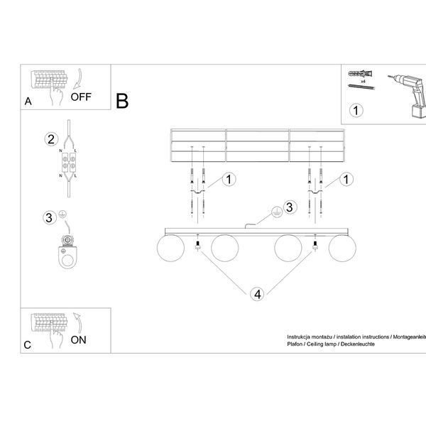 Plafon YOLI 4 biały zdjęcie 5