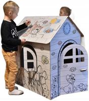 DOMEK DLA DZIECI DUŻY DO MALOWANIA KOLOROWANKA KARTONOWY XXL Z TEKTURY
