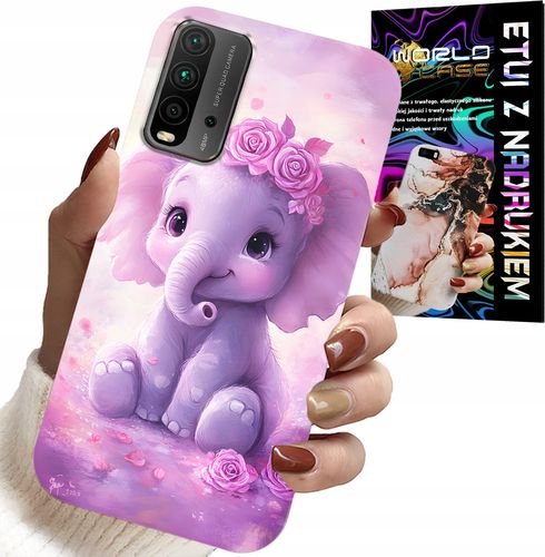 ETUI DO XIAOMI REDMI 9T - SŁODKI SŁONIK NA RÓŻOWYM TLE CASE +FOLIA na Arena.pl