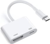 Kabel Adapter Przejściówka USB-C HDMI+USB-C 4K Laptop Smartfon Rzutnik