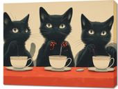 Obraz 90x70cm Czarna Kocia Kawiarenka