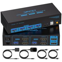 Przełącznik HDMI KVM CMSTEDCD VP-SW220 4K 60Hz 2PC 2 monitory USB 3.0 pilot