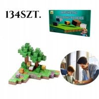 KLOCKI MAGNETYCZNE Minecraft DLA DZIECI ZABAWKA128el+6 FIGURKA