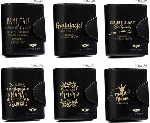 Portfel skórzany zcarny prezent DLA BABCI z GRAWEREM na Arena.pl