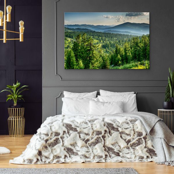 Obraz Do Jadalni KRAJOBRAZ Las Natura Mgła Góry Efekt 3D 100cm x 70cm zdjęcie 6