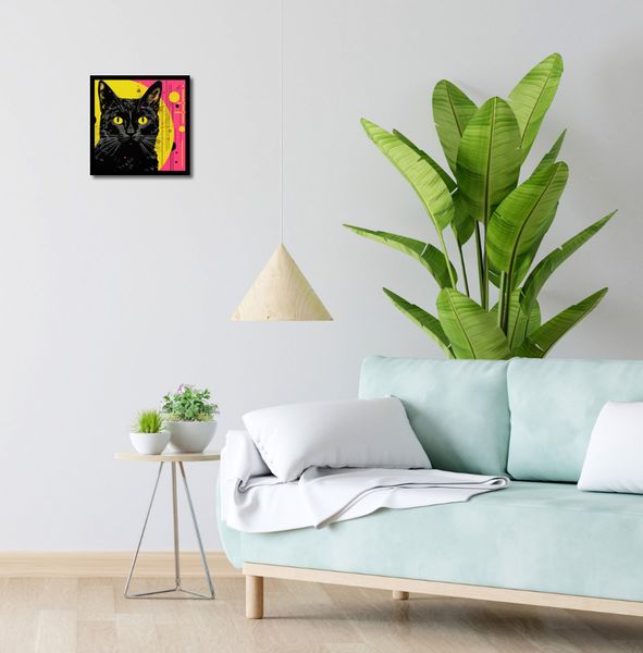 Plakat 30x30cm Neonowy Kocur zdjęcie 4