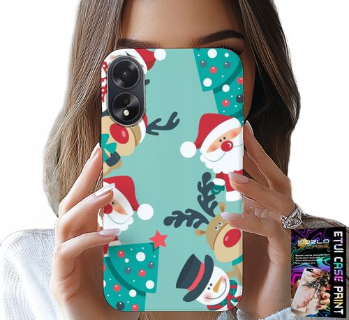 ETUI DO OPPO A78 5G / A58 5G - MIKOŁAJ, RENIFER BAŁWAN ŚWIĄTECZNE WZORY na Arena.pl
